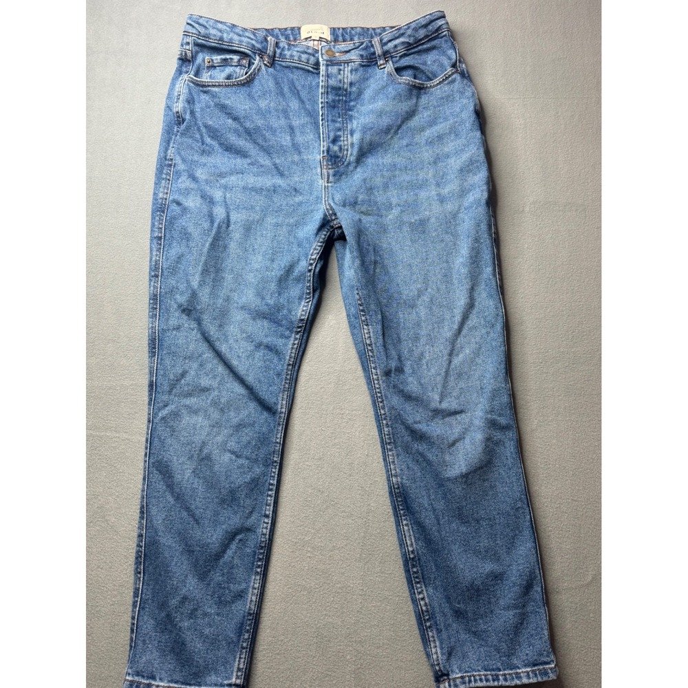 Sezane High Waist Mom Straight Button Fly Ankle Jeans Sz 44 Minimalist